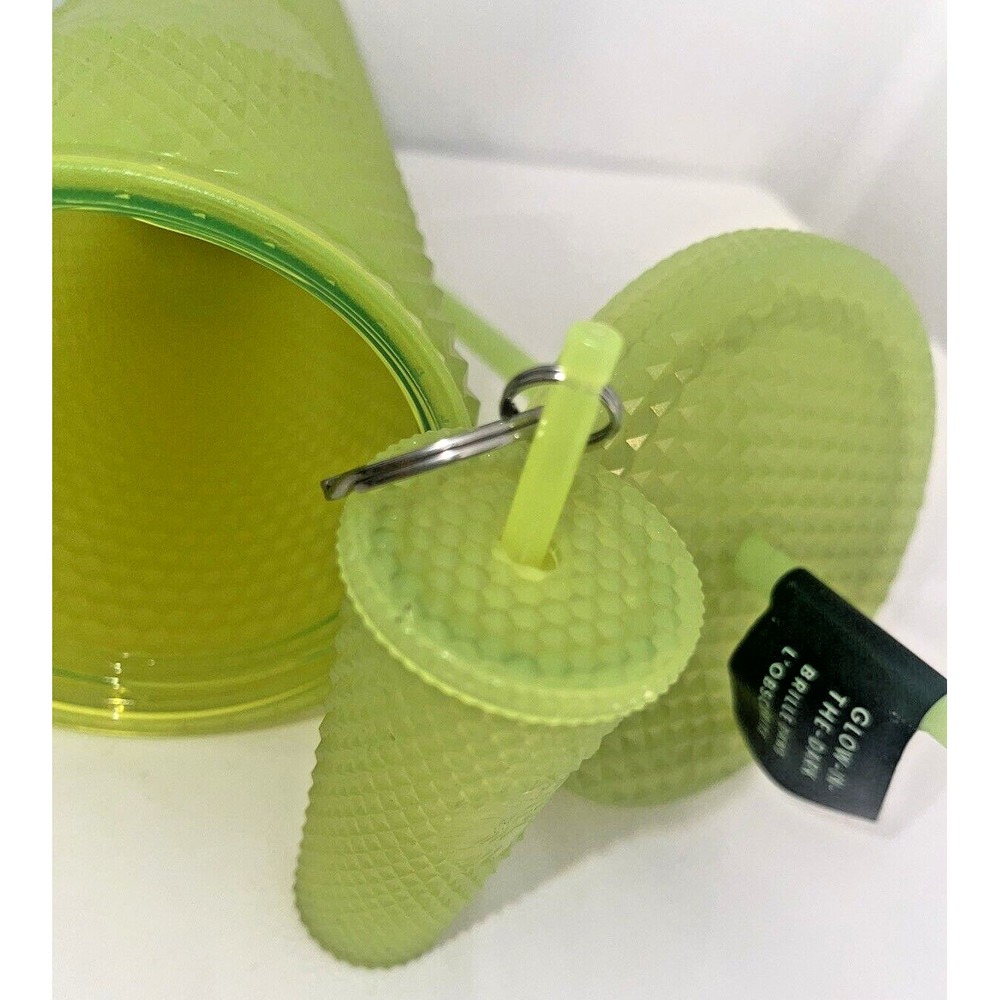 Starbucks Halloween Glow-in-Dark Lemongrass Studded Tumbler Venti w/ Keychain - Picture 9 of 9